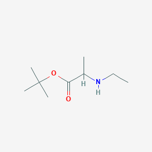 molecular formula C9H19NO2 B13569616 Tert-butyl 2-(ethylamino)propanoate 