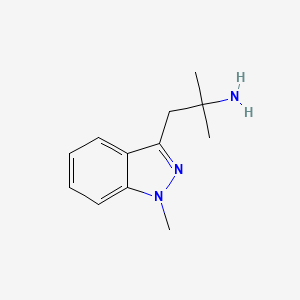 molecular formula C12H17N3 B13569622 2-Methyl-1-(1-methyl-1h-indazol-3-yl)propan-2-amine 