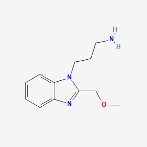 molecular formula C12H17N3O B13569623 2-(Methoxymethyl)-1H-benzimidazole-1-propanamine CAS No. 1204298-13-4