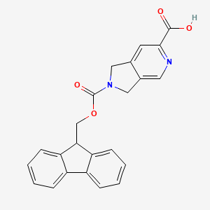 molecular formula C23H18N2O4 B13569628 2-{[(9H-fluoren-9-yl)methoxy]carbonyl}-1H,2H,3H-pyrrolo[3,4-c]pyridine-6-carboxylic acid 