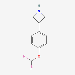 molecular formula C10H11F2NO B13569629 3-[4-(Difluoromethoxy)phenyl]azetidine 