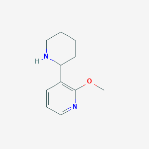 molecular formula C11H16N2O B13569647 2-Methoxy-3-(piperidin-2-yl)pyridine 