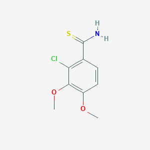 molecular formula C9H10ClNO2S B13569670 2-Chloro-3,4-dimethoxybenzothioamide 