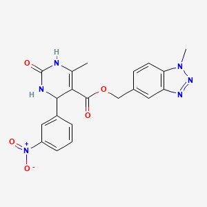 (1-methylbenzotriazol-5-yl)methyl 6-methyl-4-(3-nitrophenyl)-2-oxo-3,4-dihydro-1H-pyrimidine-5-carboxylate