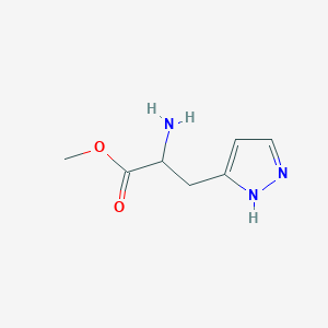 molecular formula C7H11N3O2 B13569757 methyl 2-amino-3-(1H-pyrazol-3-yl)propanoate 