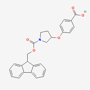 4-[(1-{[(9H-fluoren-9-yl)methoxy]carbonyl}pyrrolidin-3-yl)oxy]benzoic acid