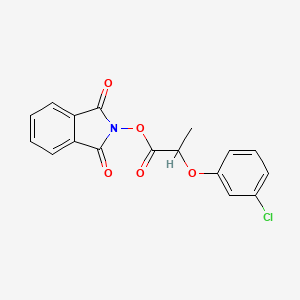 molecular formula C17H12ClNO5 B13569808 1,3-Dihydro-1,3-dioxo-2H-isoindol-2-yl 2-(3-chlorophenoxy)propanoate 