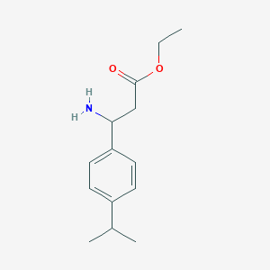 molecular formula C14H21NO2 B13569817 Ethyl 3-amino-3-[4-(propan-2-yl)phenyl]propanoate 