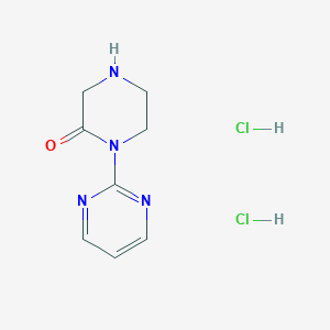 molecular formula C8H12Cl2N4O B13569834 1-(Pyrimidin-2-yl)piperazin-2-one dihydrochloride 