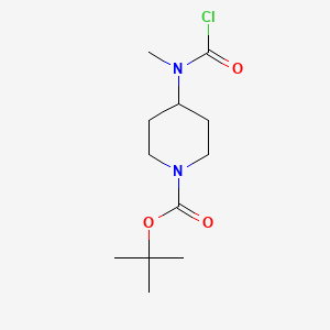 molecular formula C12H21ClN2O3 B13569860 Tert-butyl 4-[(chlorocarbonyl)(methyl)amino]piperidine-1-carboxylate 