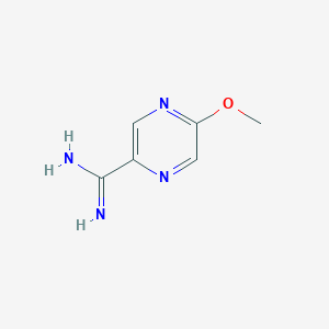 molecular formula C6H8N4O B13569868 5-Methoxypyrazine-2-carboximidamide 