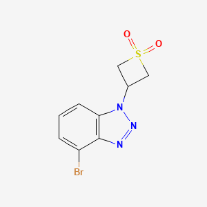 molecular formula C9H8BrN3O2S B13569915 3-(4-Bromo-1H-benzo[d][1,2,3]triazol-1-yl)thietane 1,1-dioxide 