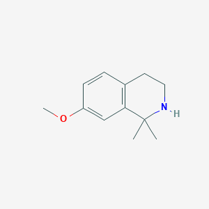 molecular formula C12H17NO B13569940 7-Methoxy-1,1-dimethyl-1,2,3,4-tetrahydroisoquinoline 