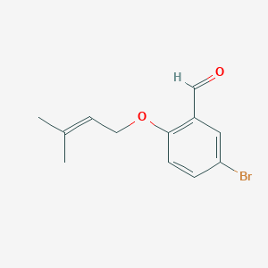 molecular formula C12H13BrO2 B13569962 5-Bromo-2-[(3-methylbut-2-en-1-yl)oxy]benzaldehyde 