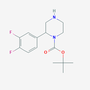 molecular formula C15H20F2N2O2 B13569980 Tert-butyl 2-(3,4-difluorophenyl)piperazine-1-carboxylate 