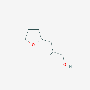 molecular formula C8H16O2 B13570032 2-Methyl-3-(tetrahydrofuran-2-yl)propan-1-ol 