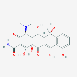 molecular formula C22H24N2O9 B13570039 (4S,5S,6S,12AS)-4-(dimethylamino)-3,5,6,10,12,12a-hexahydroxy-6-methyl-1,11-dioxo-1,4,4a,5,5a,6,11,12a-octahydrotetracene-2-carboxamide 