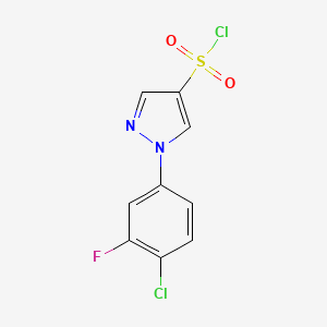 1-(4-chloro-3-fluorophenyl)-1H-pyrazole-4-sulfonylchloride