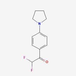 molecular formula C12H13F2NO B13570073 2,2-Difluoro-1-[4-(pyrrolidin-1-yl)phenyl]ethan-1-one 