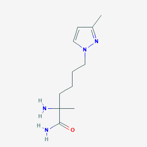 2-Amino-2-methyl-6-(3-methyl-1h-pyrazol-1-yl)hexanamide