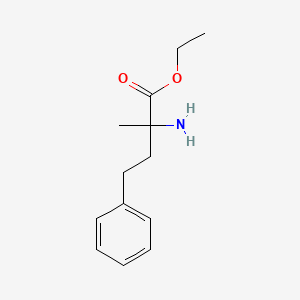 molecular formula C13H19NO2 B13570155 Ethyl 2-amino-2-methyl-4-phenylbutanoate 