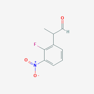 molecular formula C9H8FNO3 B13570179 2-Fluoro-3-nitrophenylpropanal 