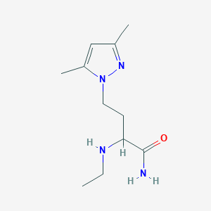 molecular formula C11H20N4O B13570196 4-(3,5-Dimethyl-1h-pyrazol-1-yl)-2-(ethylamino)butanamide 