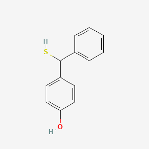 molecular formula C13H12OS B13570210 4-(Mercapto(phenyl)methyl)phenol 