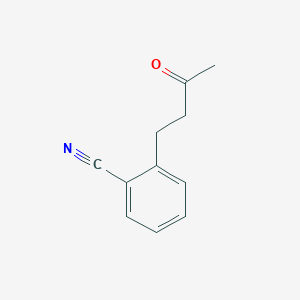 molecular formula C11H11NO B13570306 2-(3-Oxobutyl)benzonitrile 