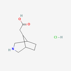 molecular formula C9H16ClNO2 B13570372 2-(3-Azabicyclo[3.2.1]octan-8-yl)acetic acid;hydrochloride 