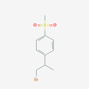 molecular formula C10H13BrO2S B13570428 1-(1-Bromopropan-2-yl)-4-(methylsulfonyl)benzene 