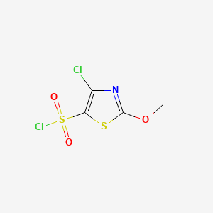 molecular formula C4H3Cl2NO3S2 B13570454 4-Chloro-2-methoxy-1,3-thiazole-5-sulfonyl chloride 