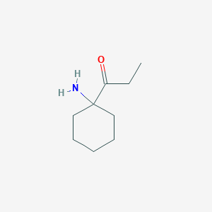 molecular formula C9H17NO B13570460 1-(1-Aminocyclohexyl)propan-1-one 