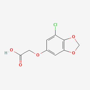 molecular formula C9H7ClO5 B13570490 2-((7-Chlorobenzo[d][1,3]dioxol-5-yl)oxy)acetic acid 