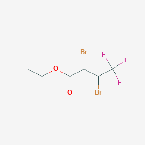 molecular formula C6H7Br2F3O2 B13570499 Butanoic acid, 2,3-dibromo-4,4,4-trifluoro-, ethyl ester 