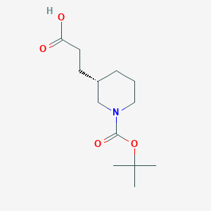 molecular formula C13H23NO4 B13570500 3-[(3S)-1-tert-butoxycarbonyl-3-piperidyl]propanoic acid CAS No. 2348342-15-2