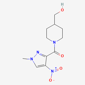 molecular formula C11H16N4O4 B13570520 [1-(1-methyl-4-nitro-1H-pyrazole-3-carbonyl)piperidin-4-yl]methanol 