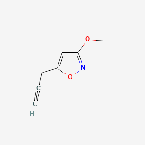 molecular formula C7H7NO2 B13570587 3-Methoxy-5-(prop-2-YN-1-YL)isoxazole 