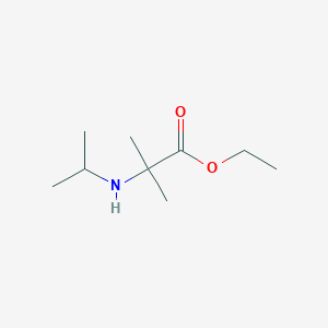 molecular formula C9H19NO2 B13570636 Ethyl 2-methyl-2-[(propan-2-yl)amino]propanoate 