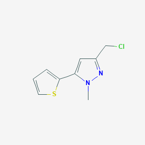 molecular formula C9H9ClN2S B1357069 3-(氯甲基)-1-甲基-5-噻吩-2-基-1H-吡唑 CAS No. 876316-61-9