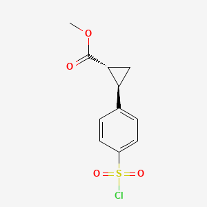 rac-methyl(1R,2R)-2-[4-(chlorosulfonyl)phenyl]cyclopropane-1-carboxylate,trans