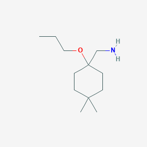 molecular formula C12H25NO B13570728 (4,4-Dimethyl-1-propoxycyclohexyl)methanamine 