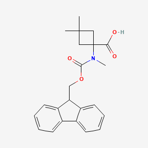 molecular formula C23H25NO4 B13570729 Fmoc-3,3-dimethylcyclobutane-1-methylamino-1-carboxylic acid 