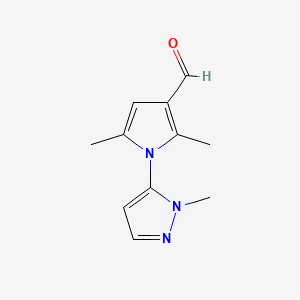 2,5-dimethyl-1-(1-methyl-1H-pyrazol-5-yl)-1H-pyrrole-3-carbaldehyde