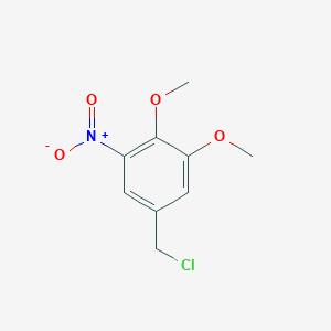 molecular formula C9H10ClNO4 B13570789 5-(Chloromethyl)-1,2-dimethoxy-3-nitrobenzene CAS No. 42877-11-2