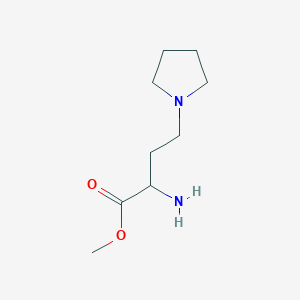 molecular formula C9H18N2O2 B13570856 Methyl 2-amino-4-(pyrrolidin-1-yl)butanoate 