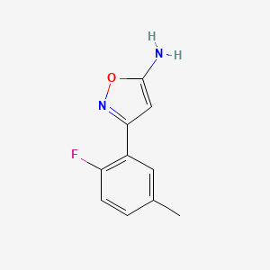 molecular formula C10H9FN2O B13570892 3-(2-Fluoro-5-methylphenyl)isoxazol-5-amine 