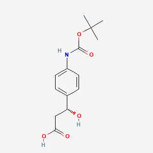 molecular formula C14H19NO5 B13570900 (R)-3-(4-((tert-Butoxycarbonyl)amino)phenyl)-3-hydroxypropanoic acid 