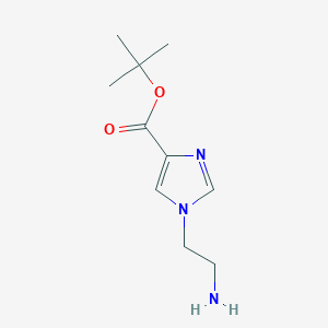 molecular formula C10H17N3O2 B13571007 tert-butyl1-(2-aminoethyl)-1H-imidazole-4-carboxylate 