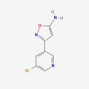 molecular formula C8H6BrN3O B13571057 5-Amino-3-(5-bromo-3-pyridyl)isoxazole 